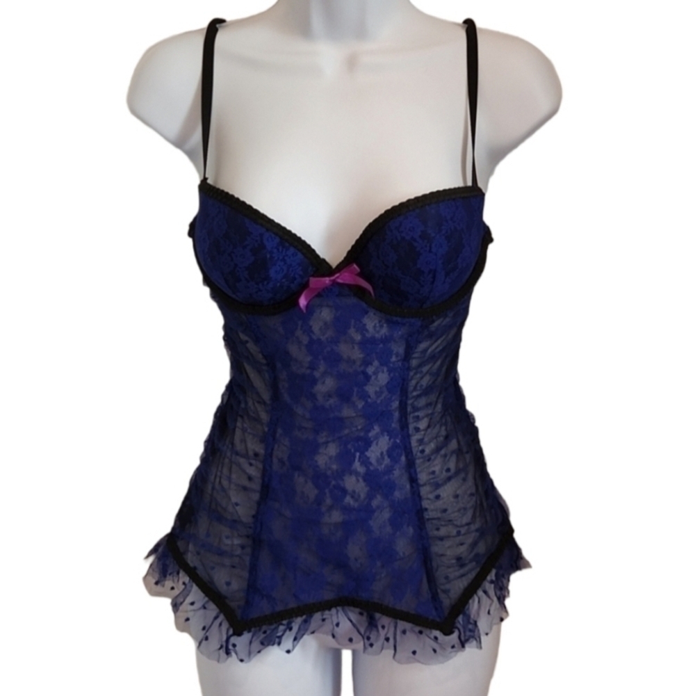 𝅺sexy Little Things Blue Lace Chemise Baby Doll Lingerie